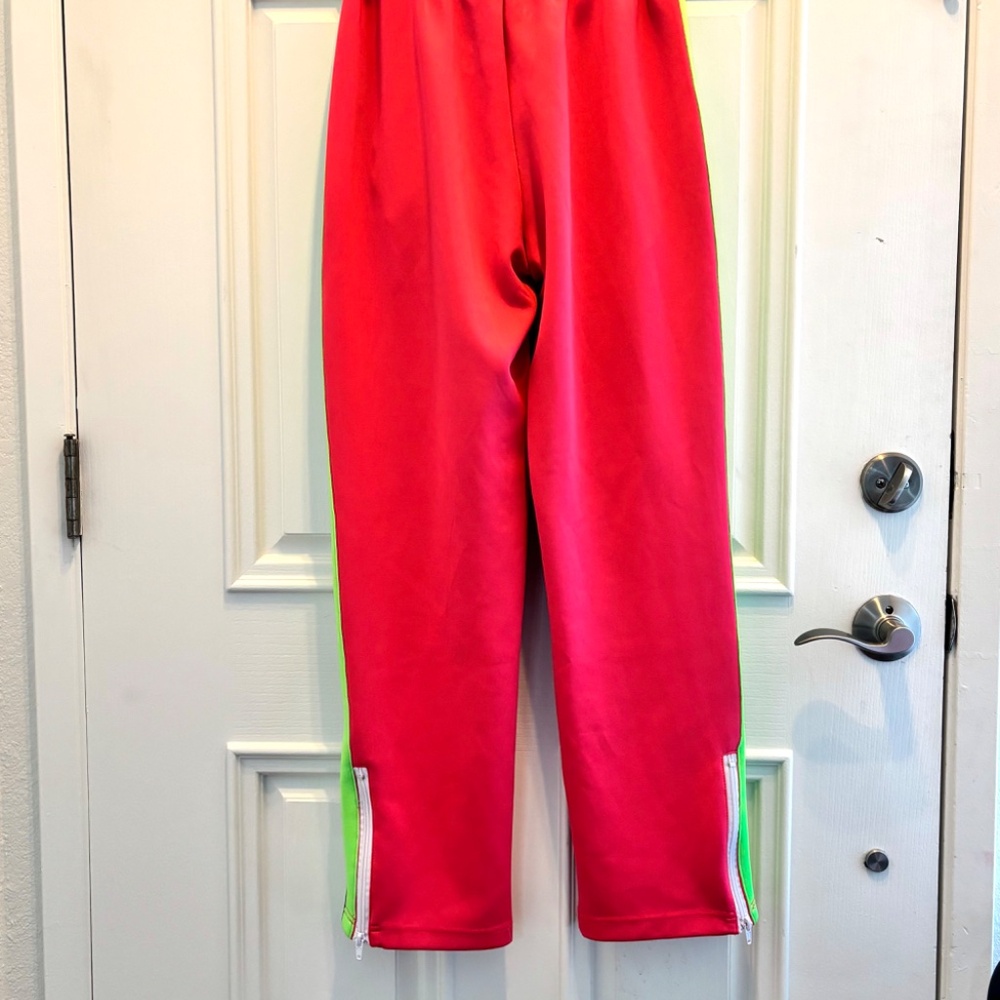🩷 💚 Palm Angels Track Pants w/imperfections Sz S Neon Pink w/ Neon Green - Picture 4 of 16